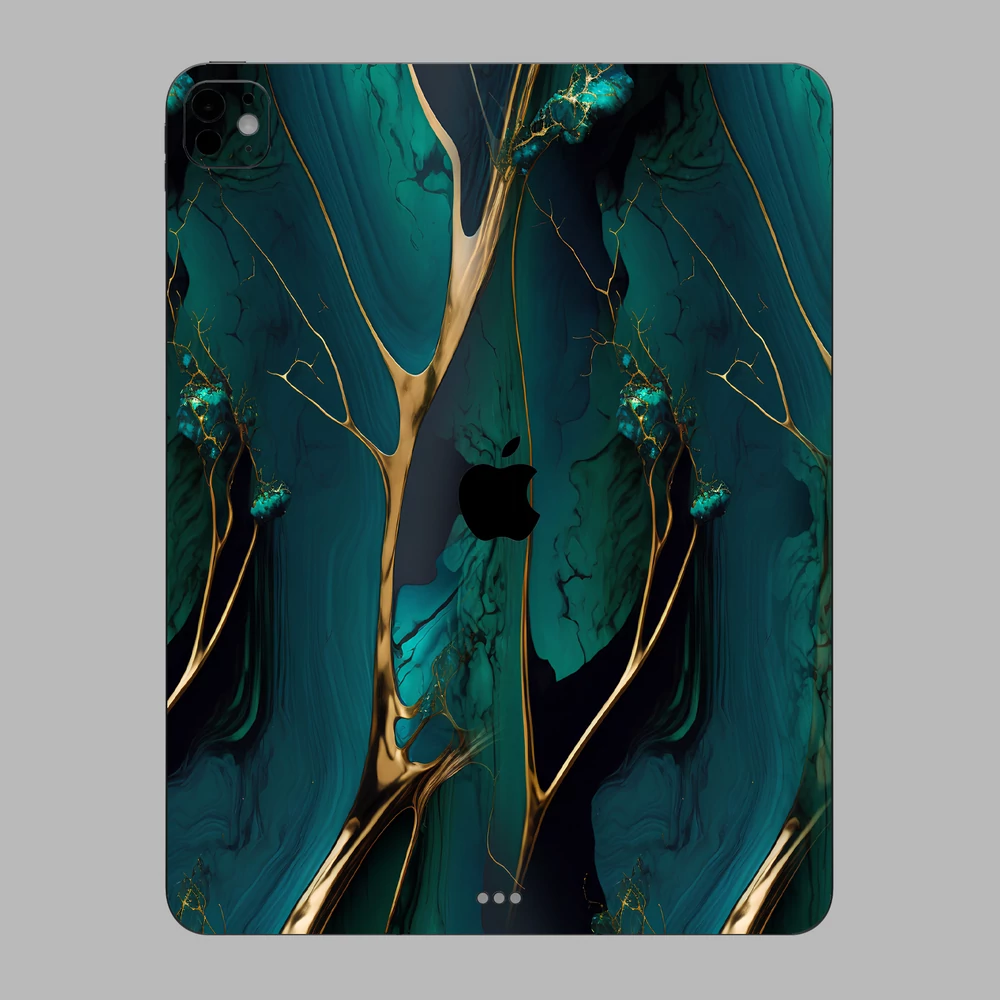iPad Pro 13 M4 ( 2024 ) - Arany-türkiz márvány hátlap fólia