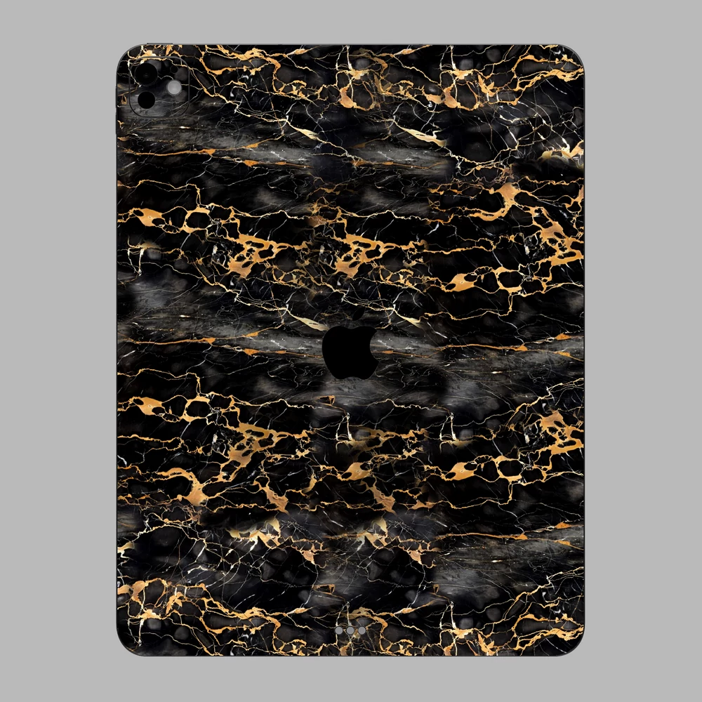 iPad Pro 13 M4 ( 2024 ) - Fekete-arany márvány hátlap fólia