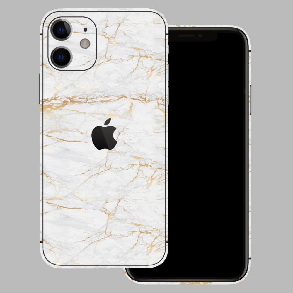 iPhone 11 - Arany márvány mintás hátlap fólia
