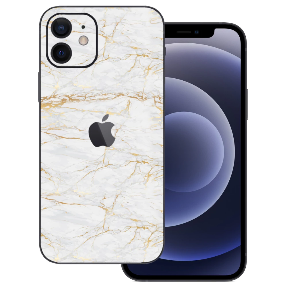 iPhone 12 Mini - Arany márvány mintás hátlap fólia