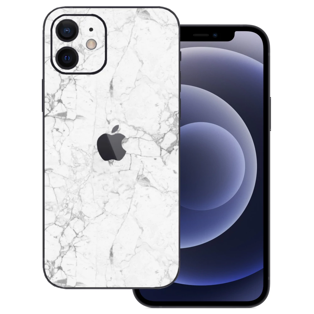 iPhone 12 Mini - Fehér márvány mintás hátlap fólia