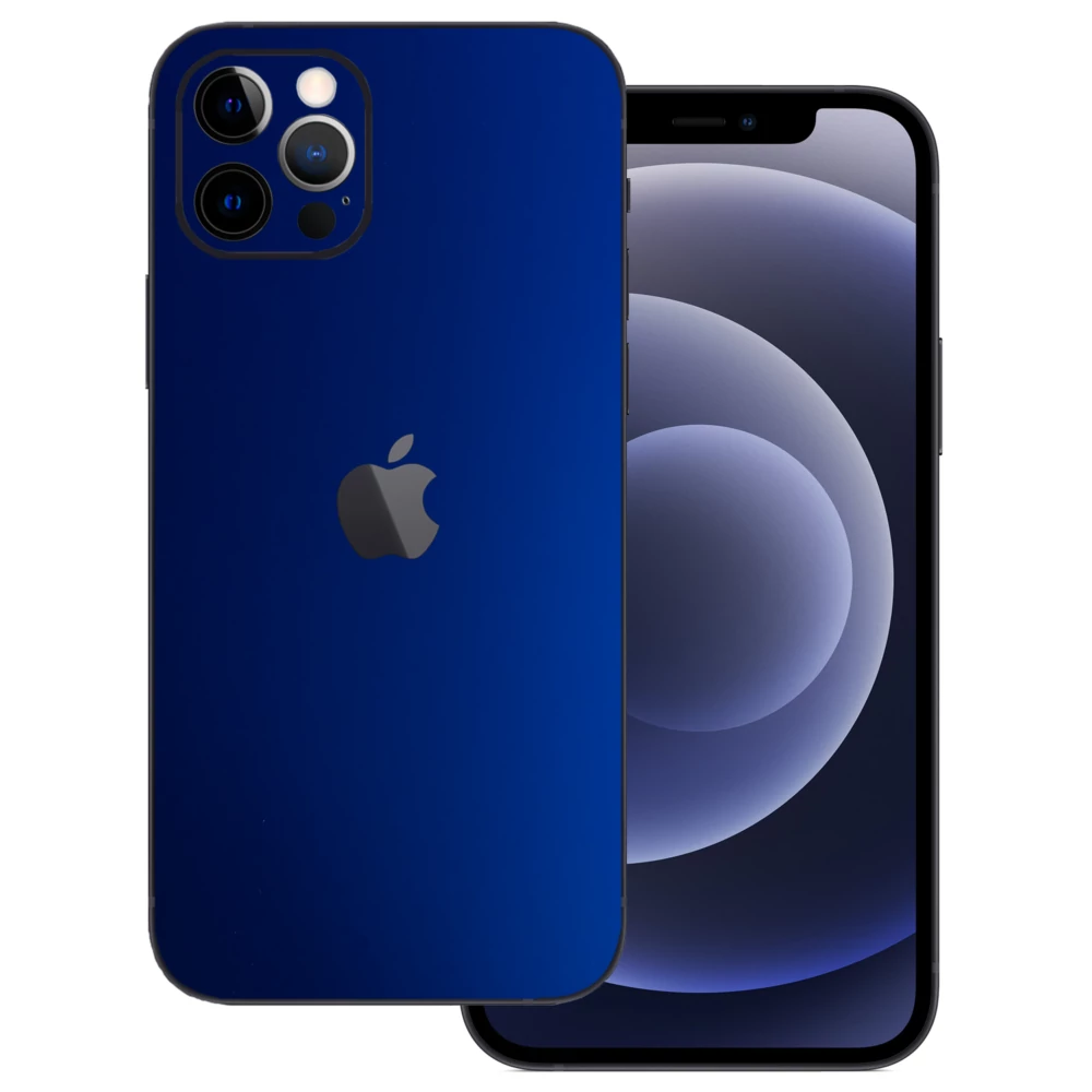 iPhone 12 Pro - Matt króm sötétkék hátlap fólia
