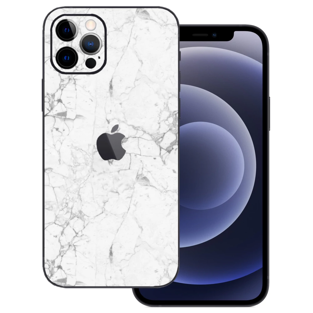 iPhone 12 Pro Max - Fehér márvány mintás hátlap fólia