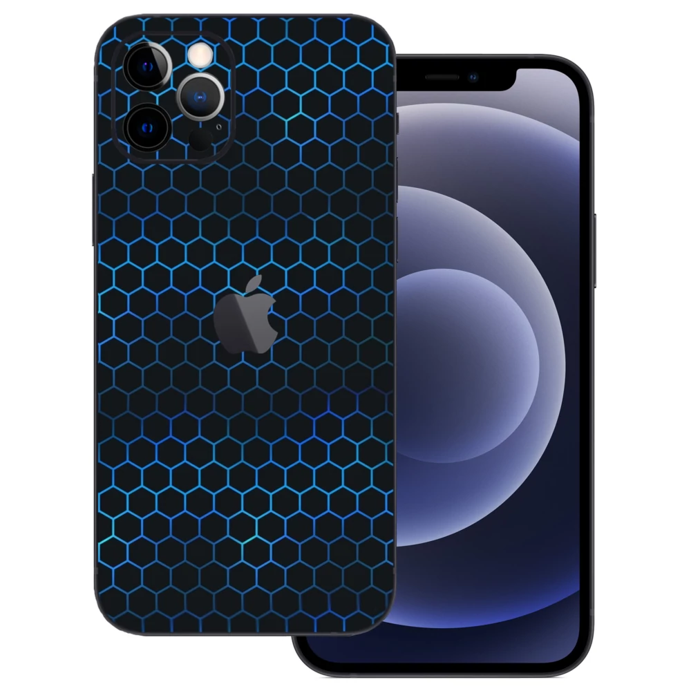 iPhone 12 Pro Max - Kék méhsejt hátlap fólia