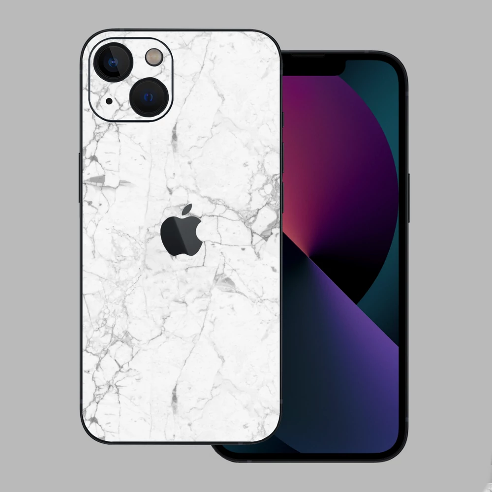 iPhone 13 Mini - Fehér márvány mintás hátlap fólia
