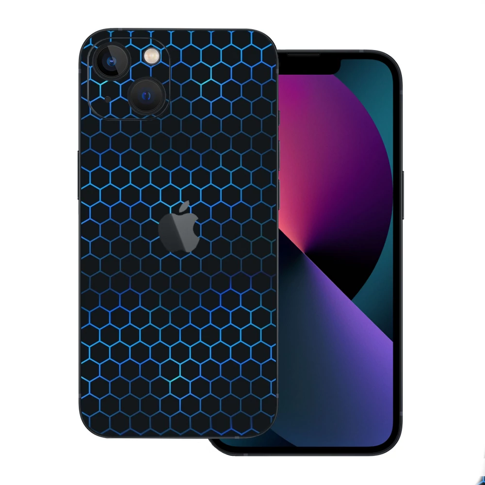 iPhone 13 Mini - Kék méhsejt hátlap fólia