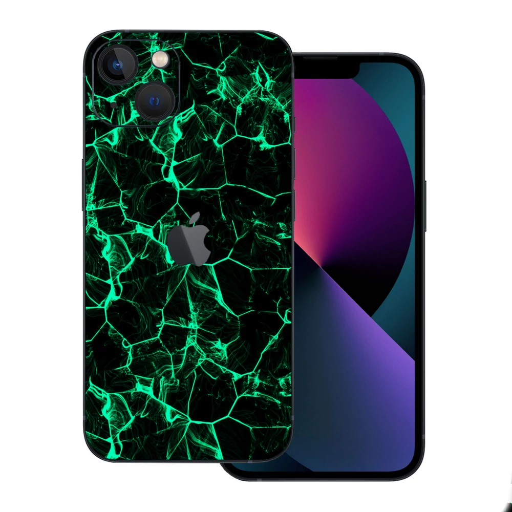 iPhone 13 Mini - Zöld füstcsíkos hátlap fólia