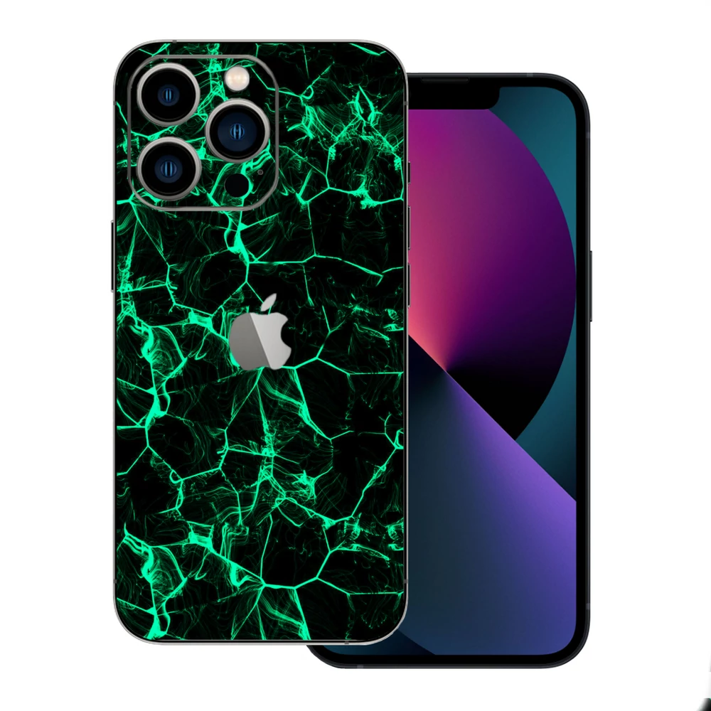 iPhone 13 Pro Max - Zöld füstcsíkos hátlap fólia