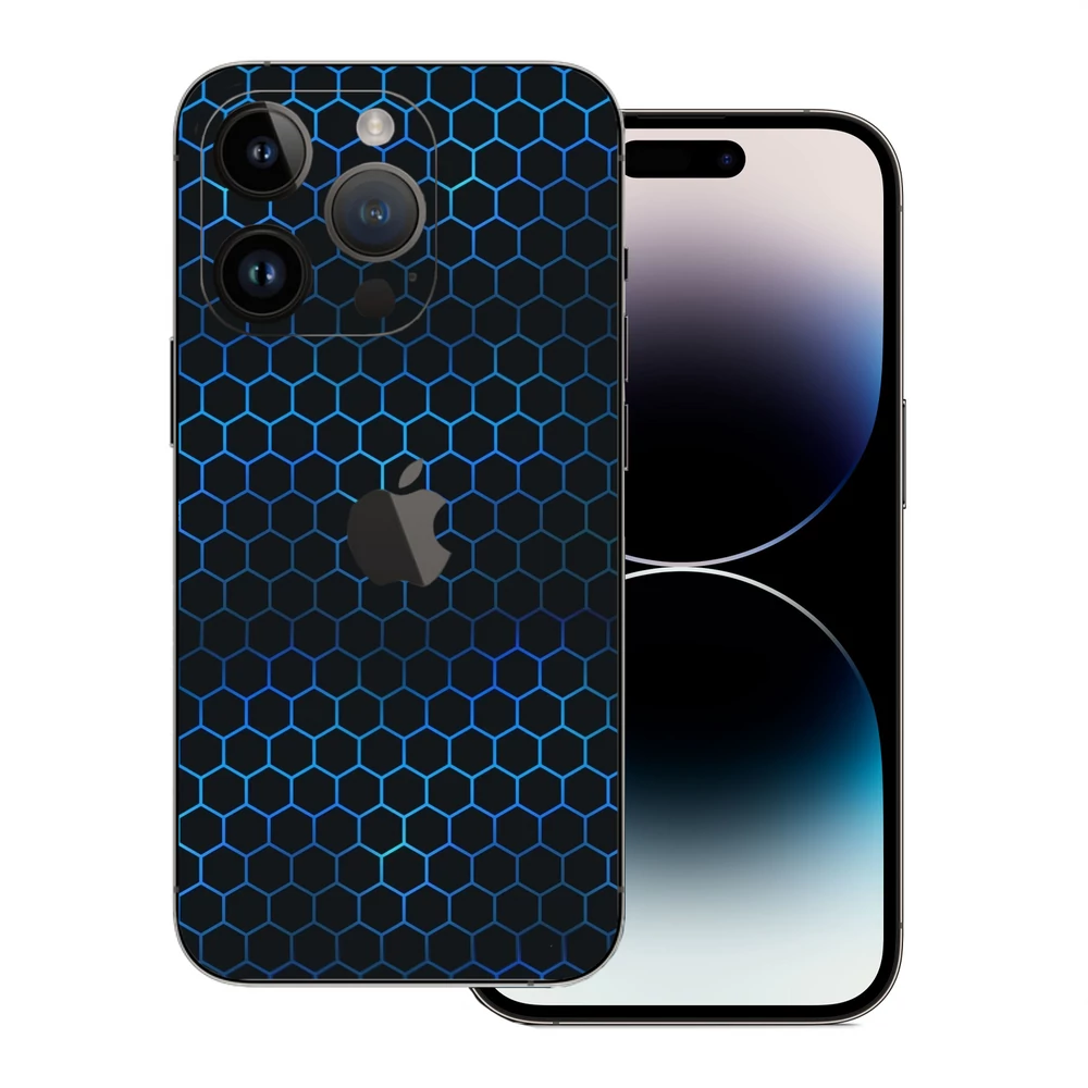 iPhone 14 Pro - Kék méhsejt hátlap fólia