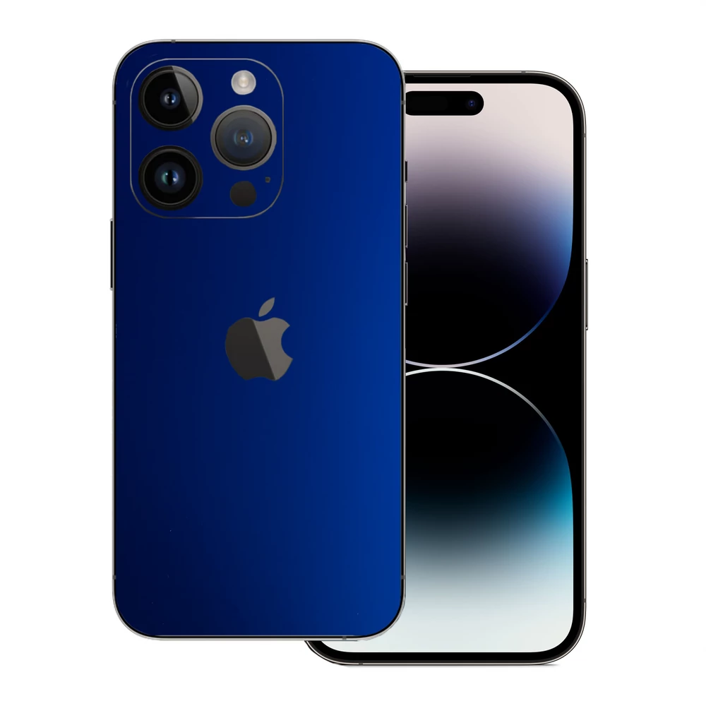 iPhone 14 Pro Max - Matt króm sötétkék hátlap fólia