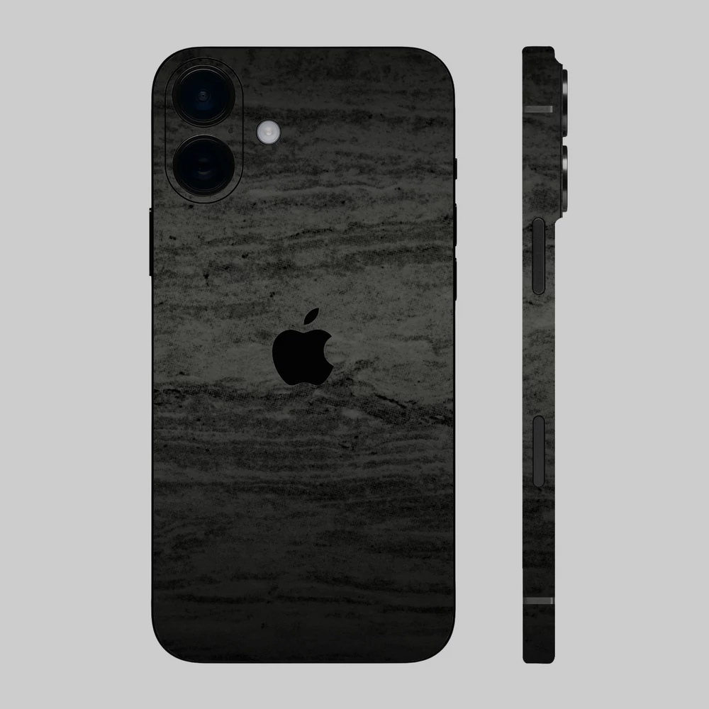 iPhone 16 Plus - Fekete fa mintás hátlap fólia