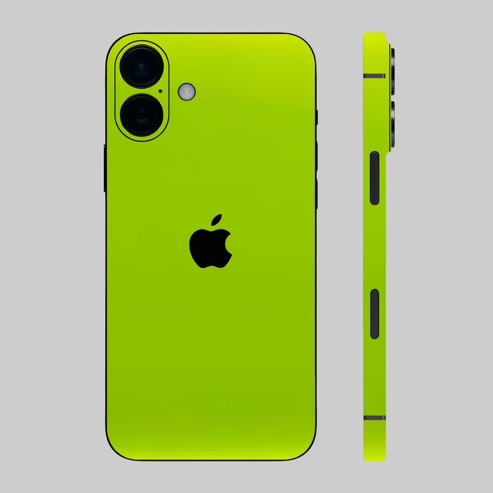 iPhone 16 Plus - Fényes metál lime hátlap fólia