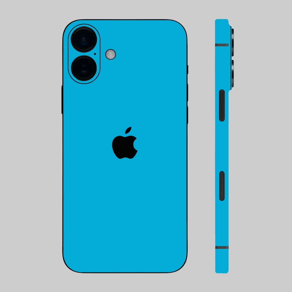 iPhone 16 Plus - Fényes metál világoskék hátlap fólia