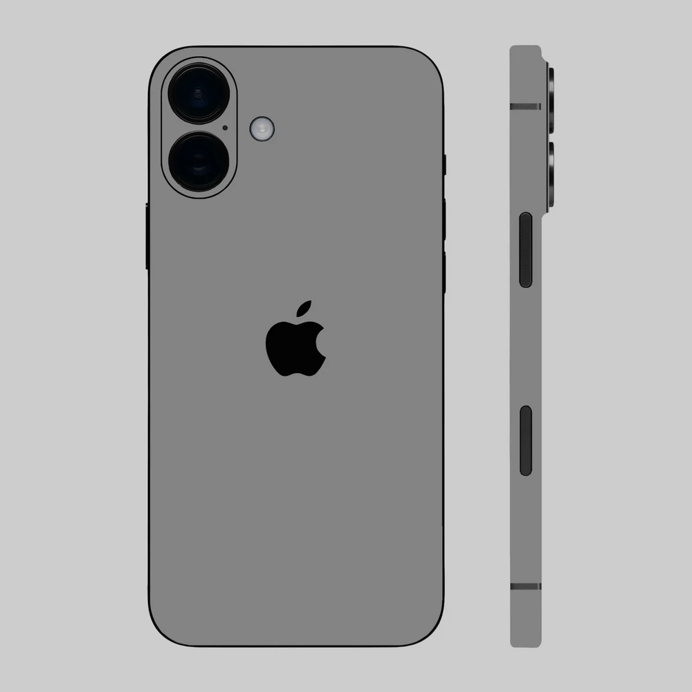 iPhone 16 Plus - Fényes szürke hátlap fólia
