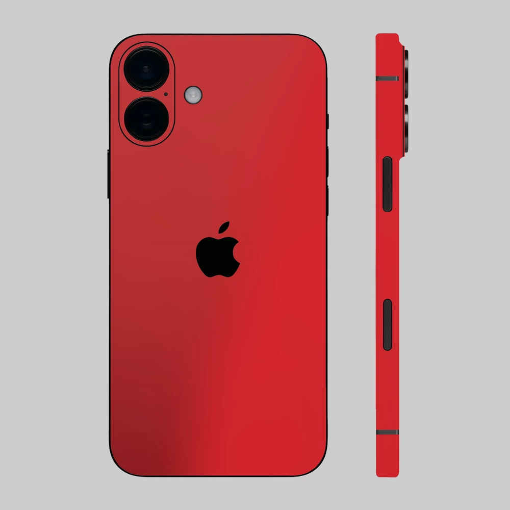 iPhone 16 Plus - Matt króm piros hátlap fólia