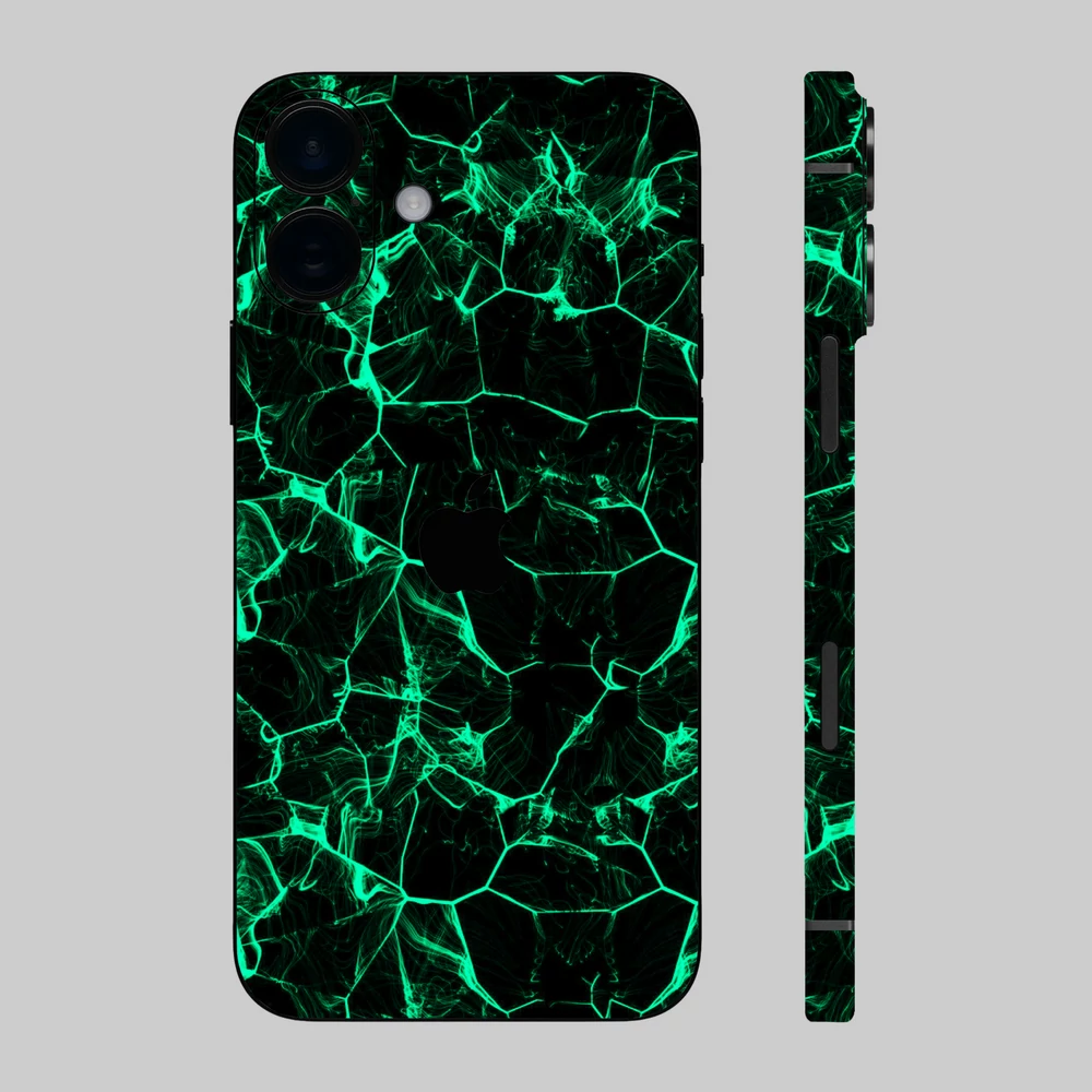 iPhone 16 Plus - Zöld füstcsíkos hátlap fólia