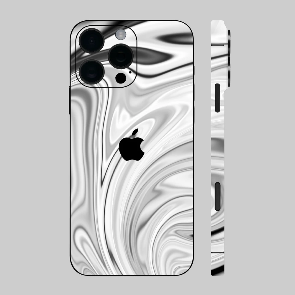 iPhone 16 Pro - Black and white liquid hátlap fólia