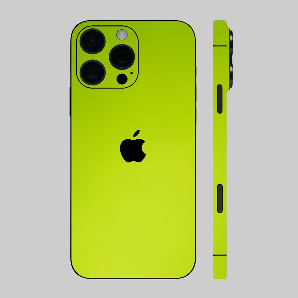 iPhone 16 Pro - Matt króm lime hátlap fólia