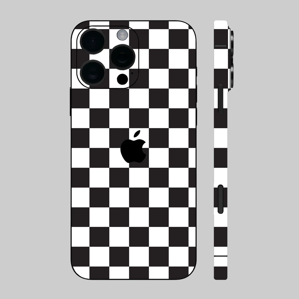 iPhone 16 Pro - Sakk tábla mintás hátlap fólia