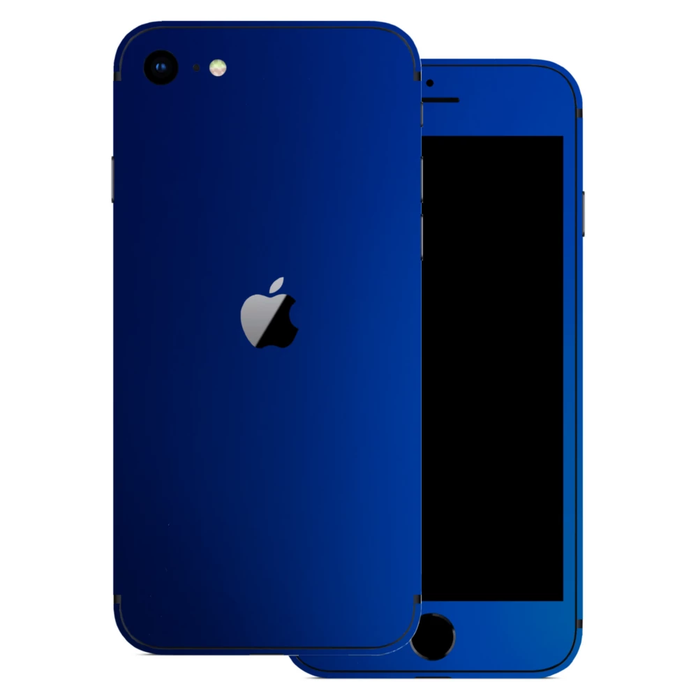 iPhone SE 2020 - Matt króm sötétkék hátlap fólia