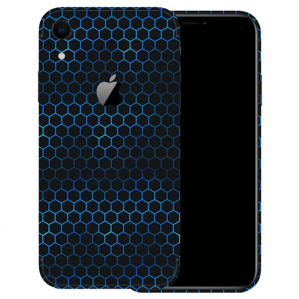 iPhone XR - Kék méhsejt hátlap fólia