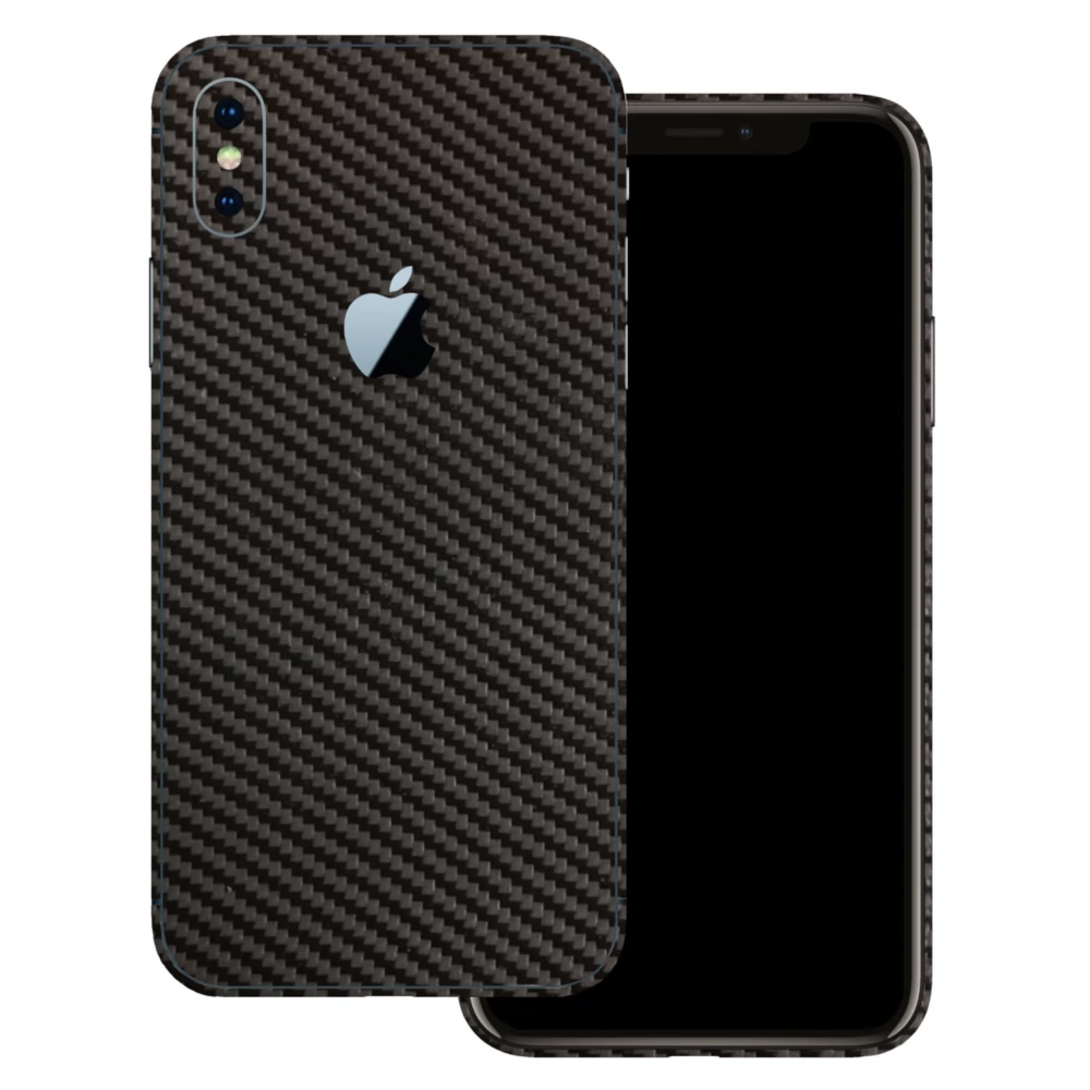 iPhone XS Max - 3D fekete karbon hátlap fólia