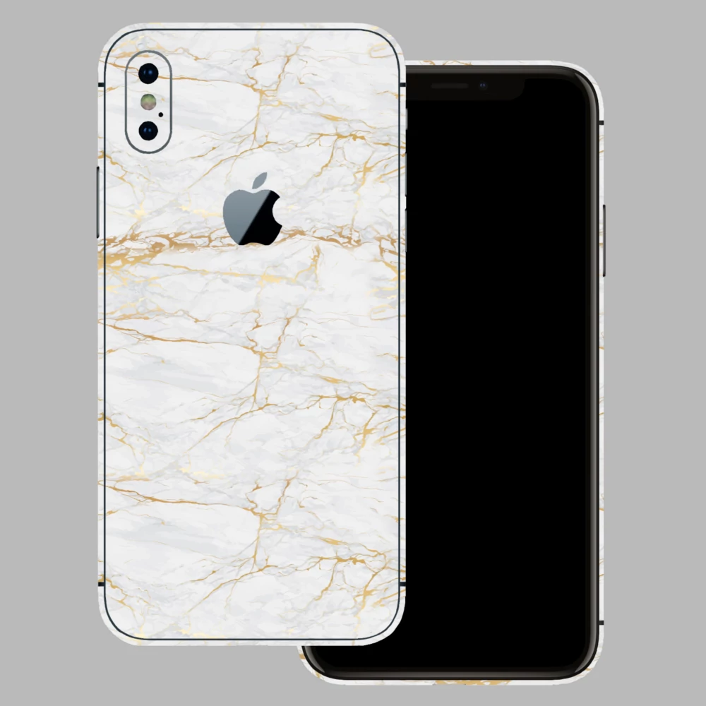 iPhone XS Max - Arany márvány mintás hátlap fólia
