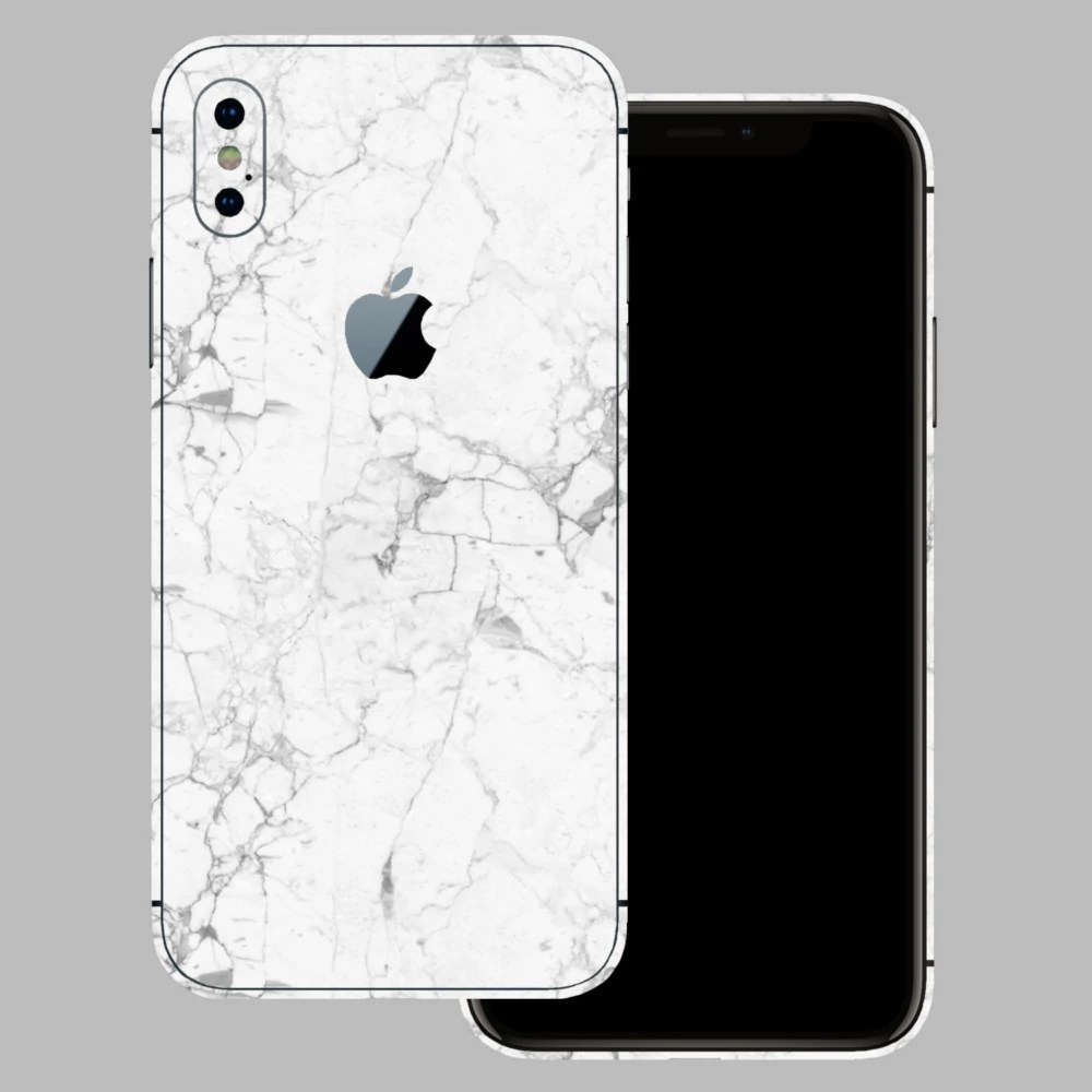 iPhone XS Max - Fehér márvány mintás hátlap fólia