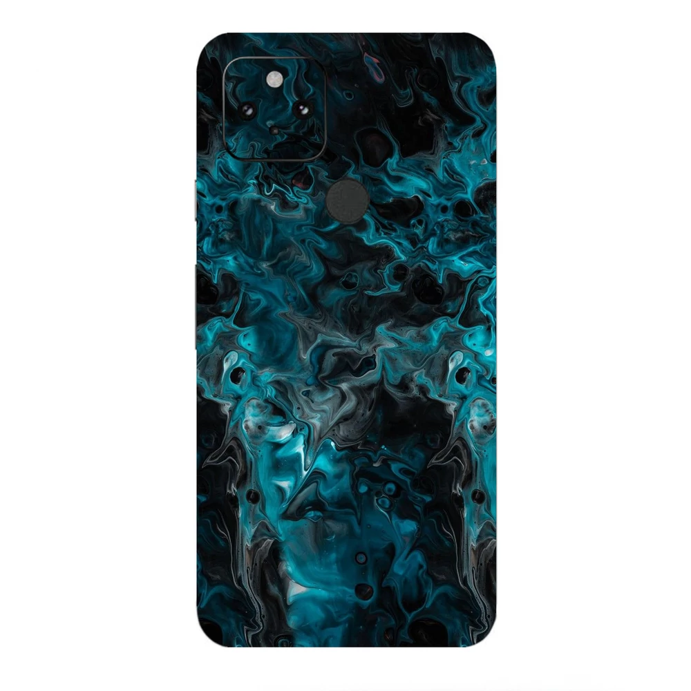Pixel 5 - Kék márvány mintás hátlap fólia