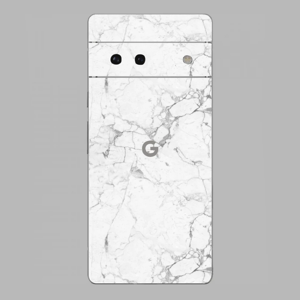 Pixel 6 - Fehér márvány mintás hátlap fólia