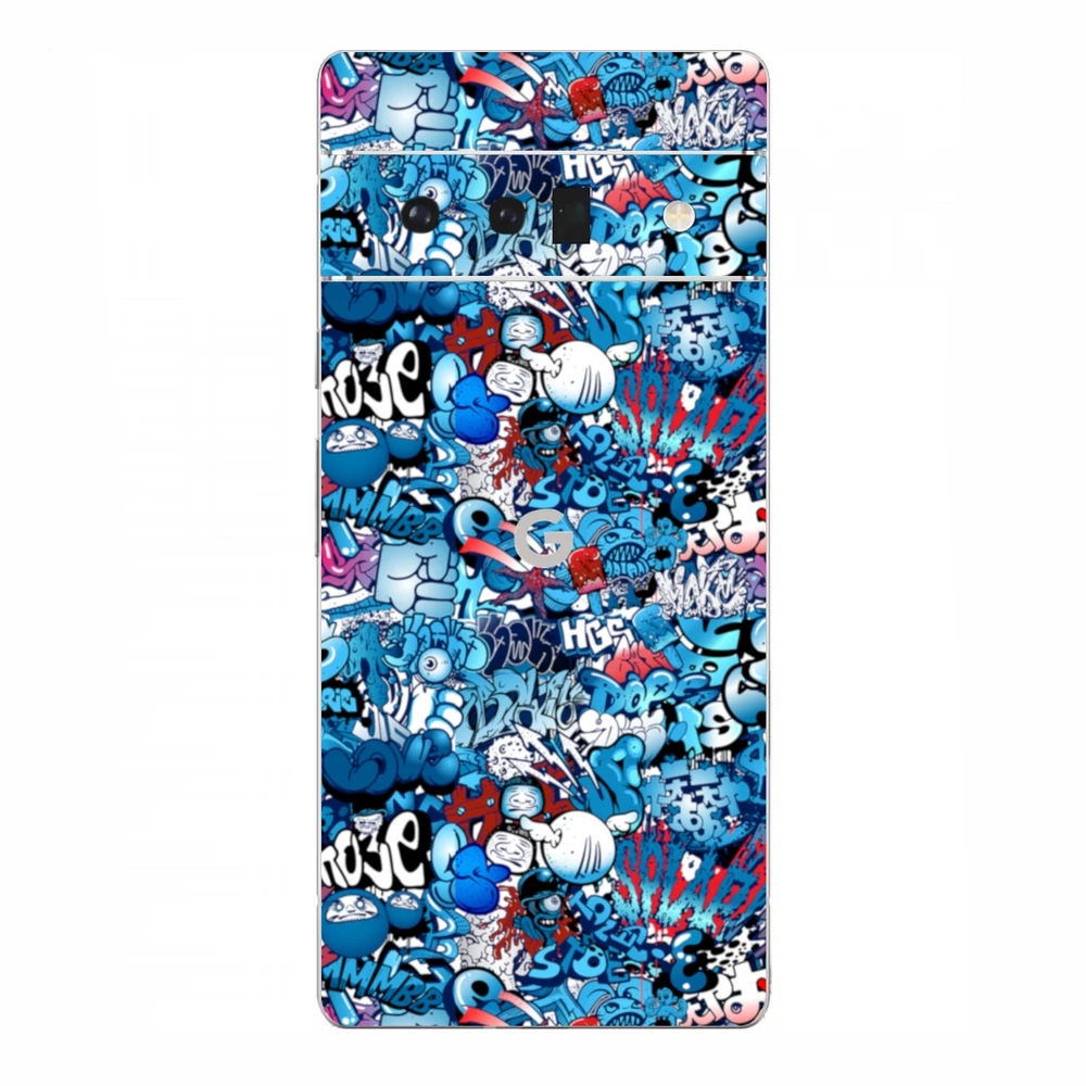 Pixel 6 Pro - Kék graffiti mintás hátlap fólia