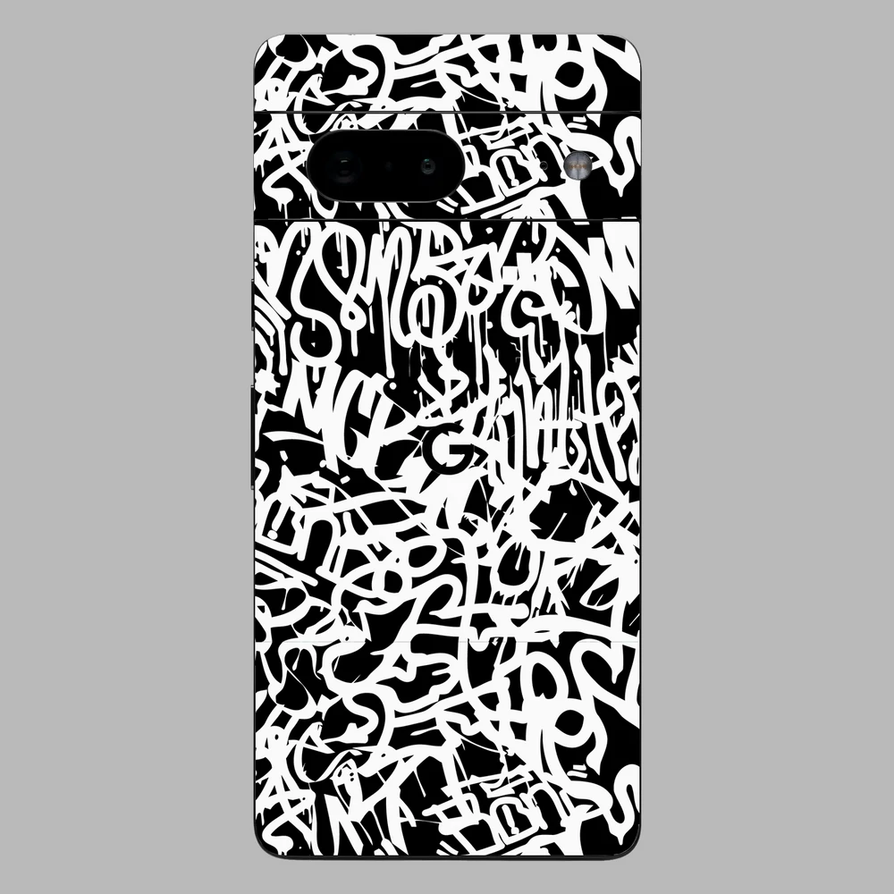 Pixel 7 - Monokróm graffiti hátlap fólia