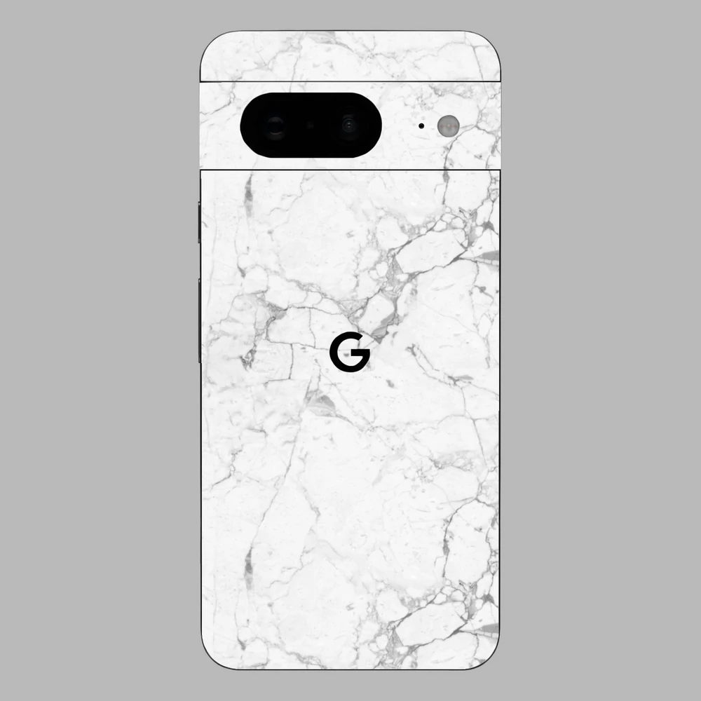 Pixel 8 - Fehér márvány mintás hátlap fólia