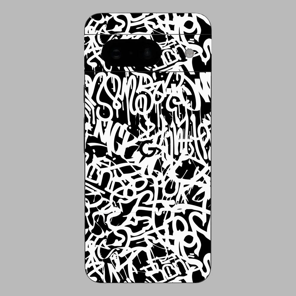 Pixel 8 - Monokróm graffiti hátlap fólia