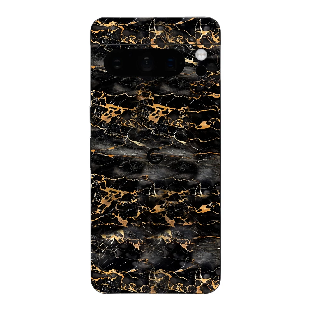Pixel 8 Pro - Fekete-arany márvány hátlap fólia