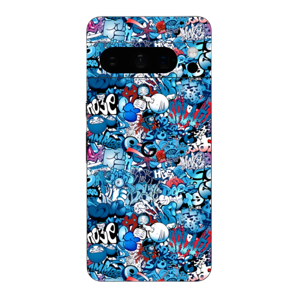 Pixel 8 Pro - Kék graffiti mintás hátlap fólia