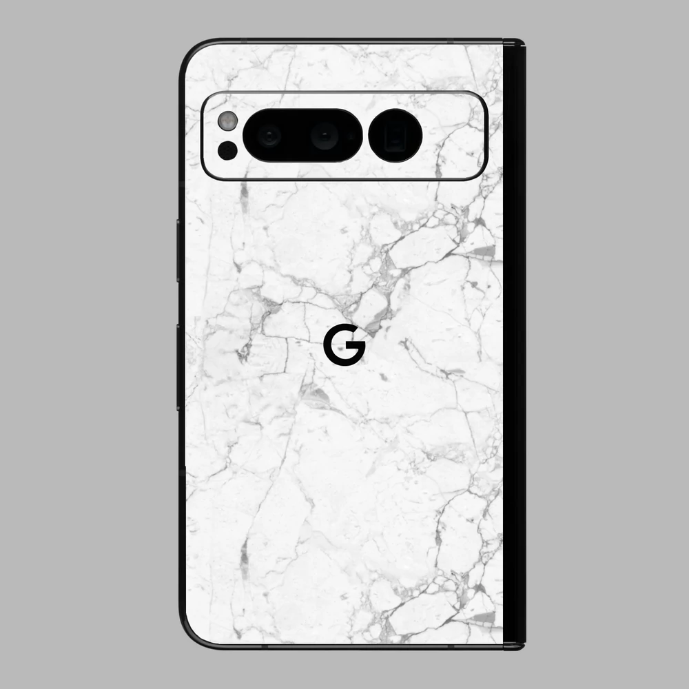 Pixel Fold - Fehér márvány mintás hátlap fólia