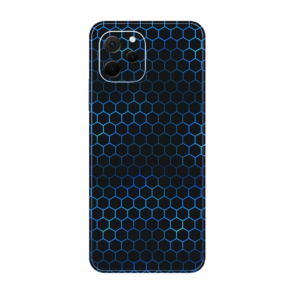 Huawei Nova Y61 - Kék méhsejt hátlap fólia