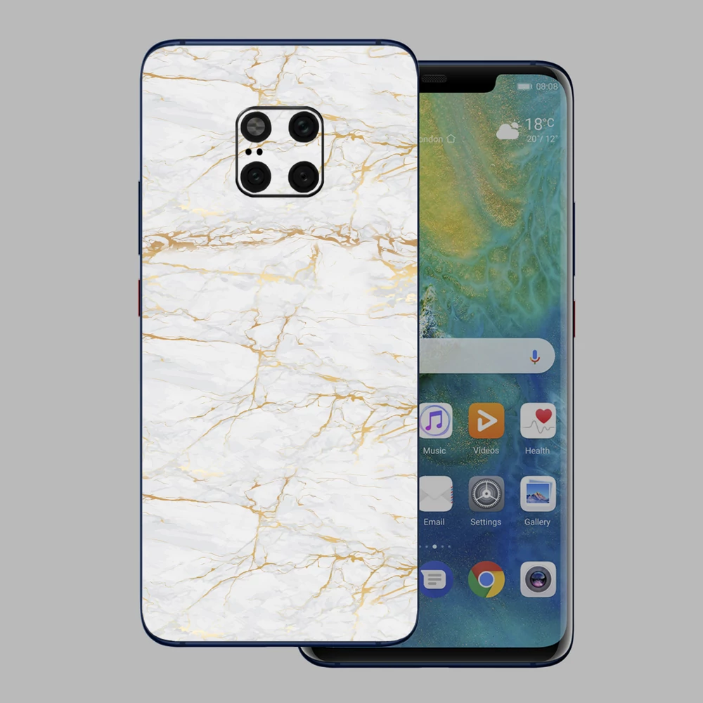 Huawei Mate 20 Pro - Arany márvány mintás hátlap fólia