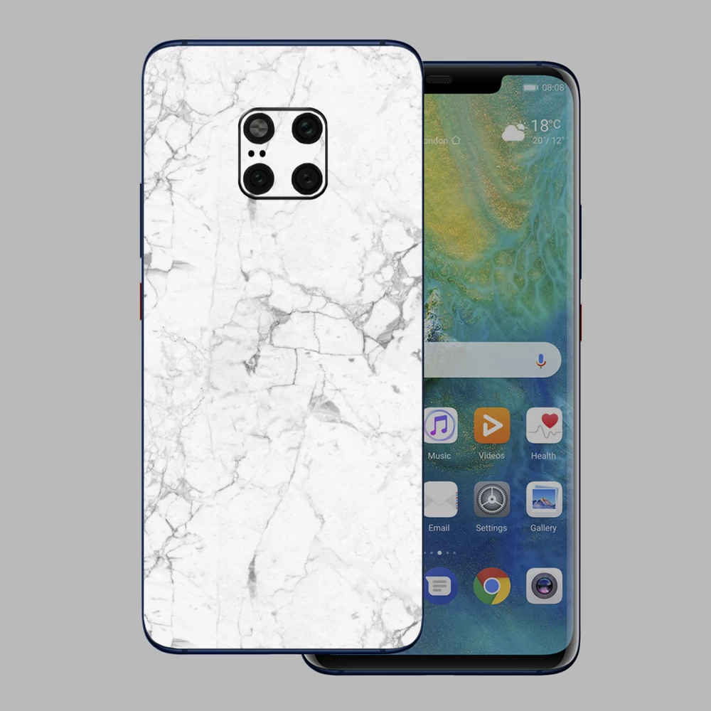 Huawei Mate 20 Pro - Fehér márvány mintás hátlap fólia