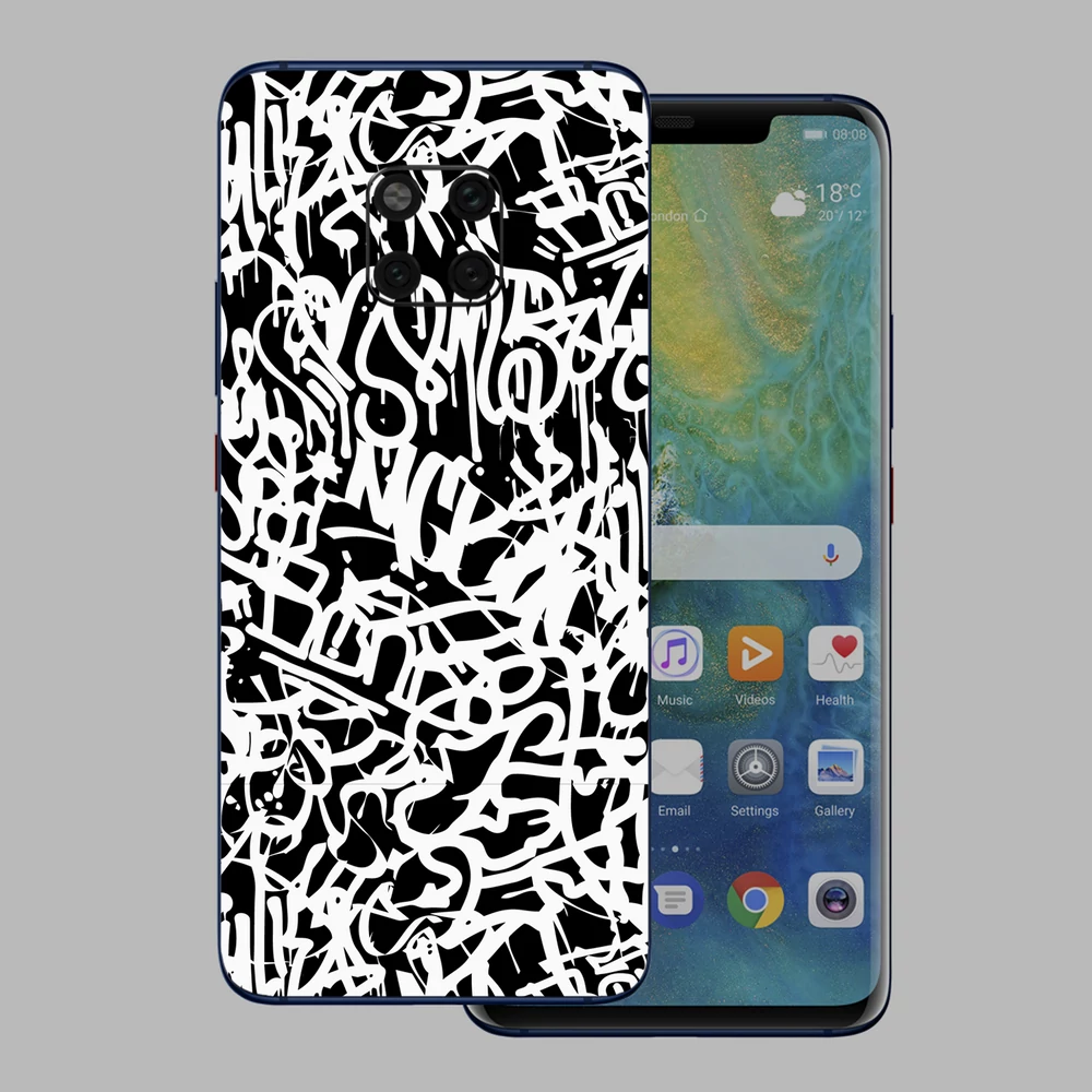 Huawei Mate 20 Pro - Monokróm graffiti hátlap fólia