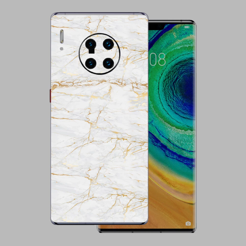 Huawei Mate 30 Pro - Arany márvány mintás hátlap fólia