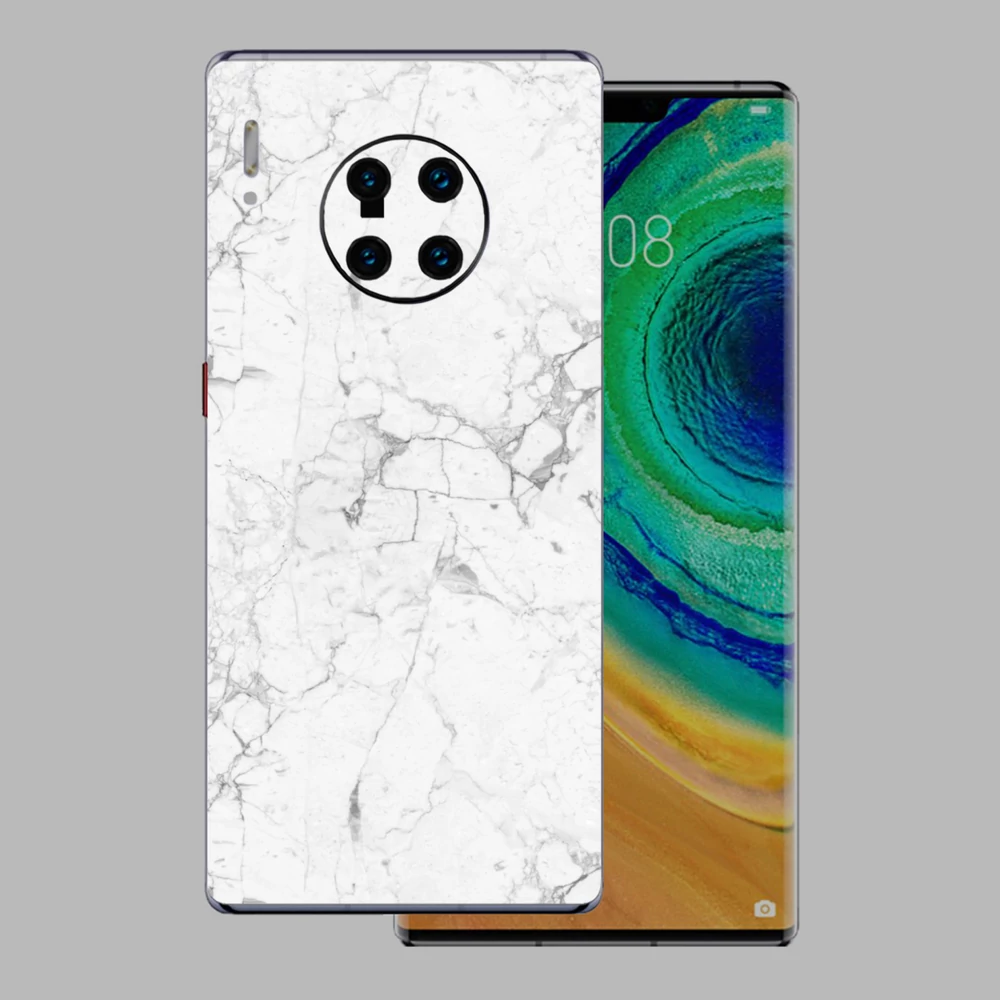 Huawei Mate 30 Pro - Fehér márvány mintás hátlap fólia
