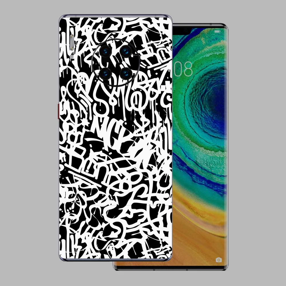 Huawei Mate 30 Pro - Monokróm graffiti hátlap fólia
