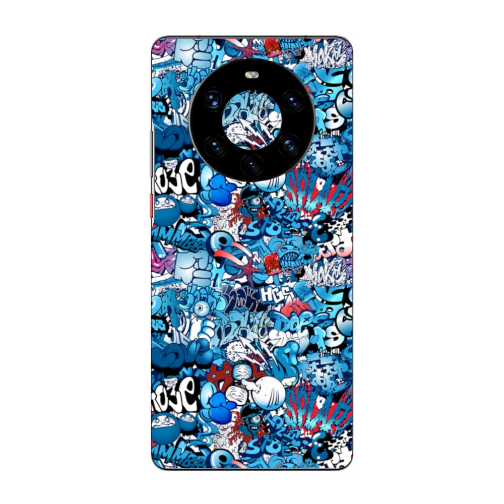 Huawei Mate 40 Pro - Kék graffiti mintás hátlap fólia