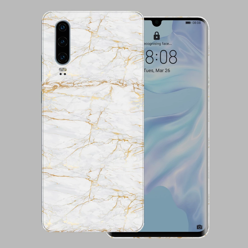 Huawei P30 - Arany márvány mintás hátlap fólia