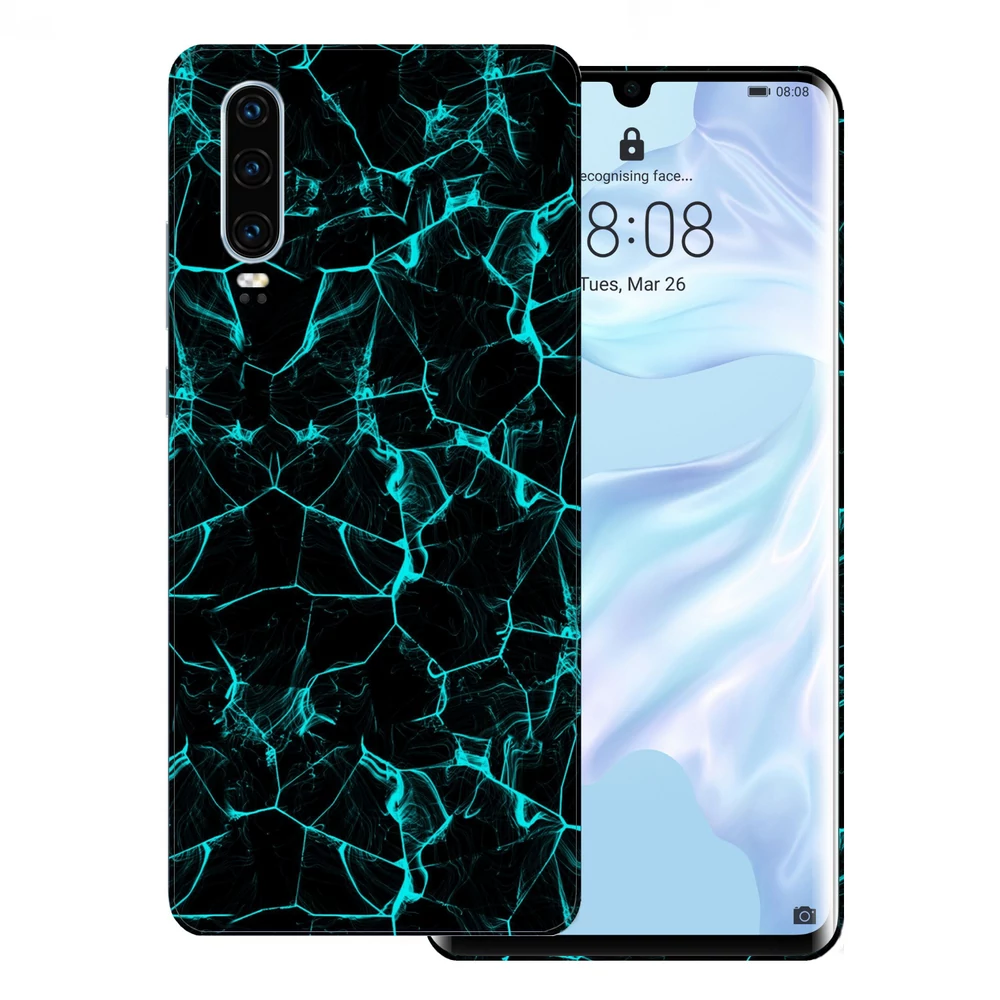 Huawei P30 - Kék füstcsíkos hátlap fólia