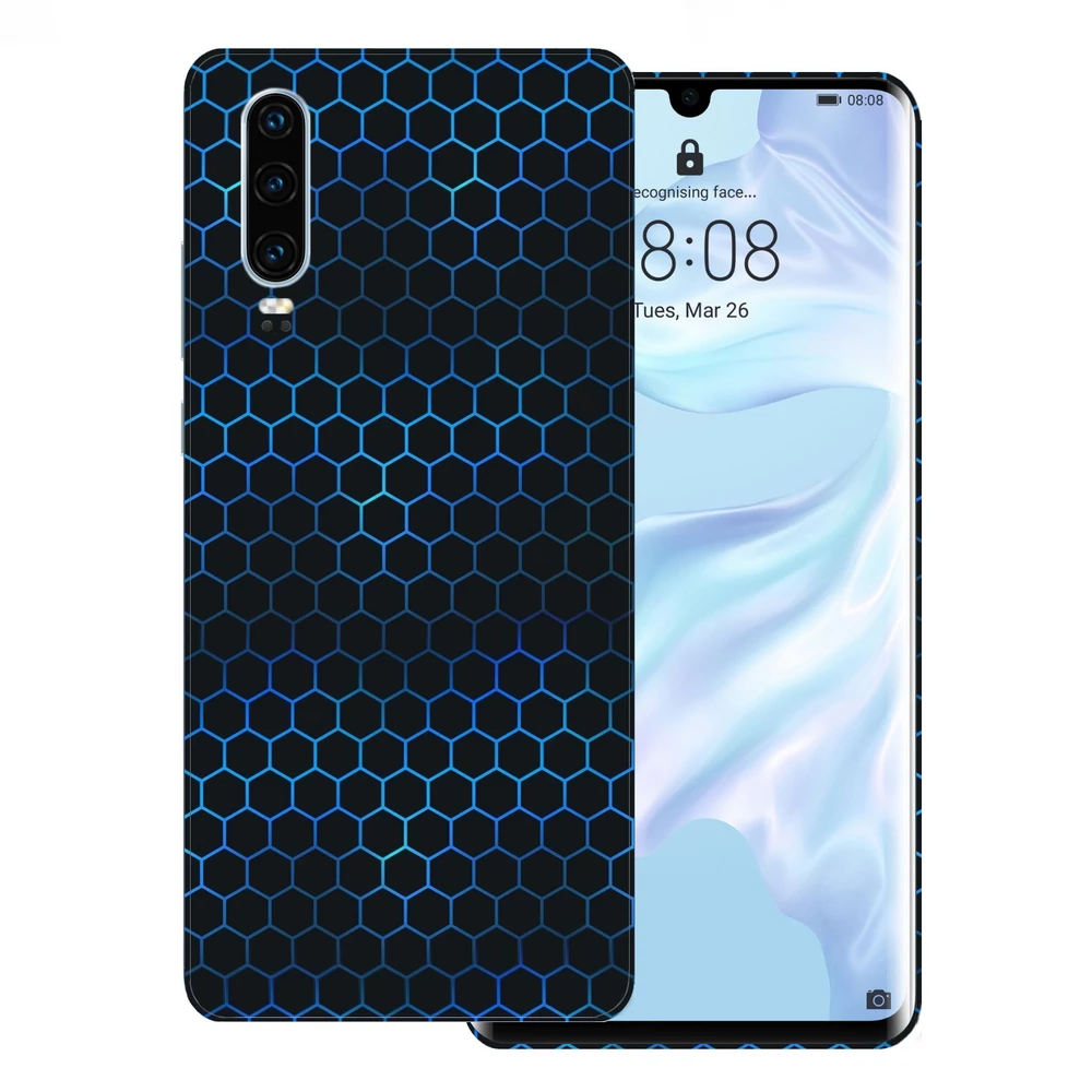 Huawei P30 - Kék méhsejt hátlap fólia