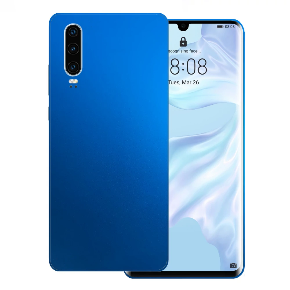 Huawei P30 - Matt króm világoskék hátlap fólia