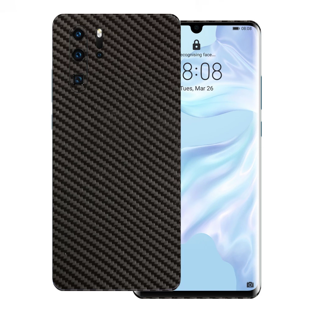Huawei P30 Pro - 3D fekete karbon hátlap fólia
